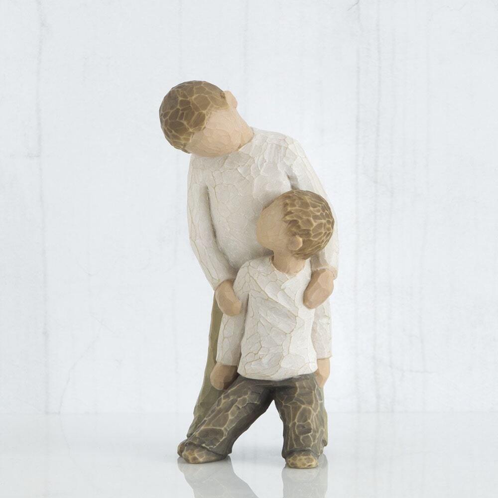 Brothers by Willow Tree. Figure of two boys, younger leaning against the older