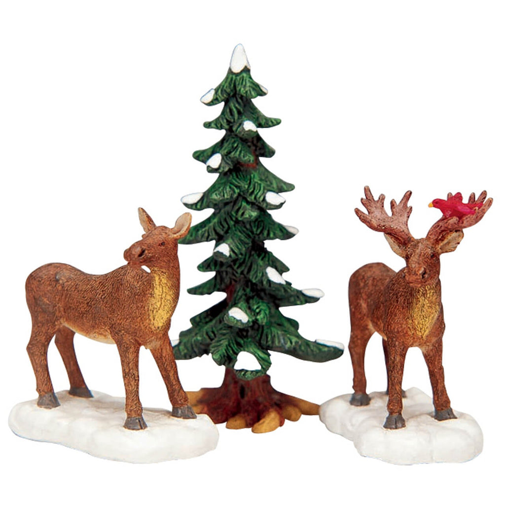 Lemax Figurine <br> Mr And Mrs Moose, Set Of 3