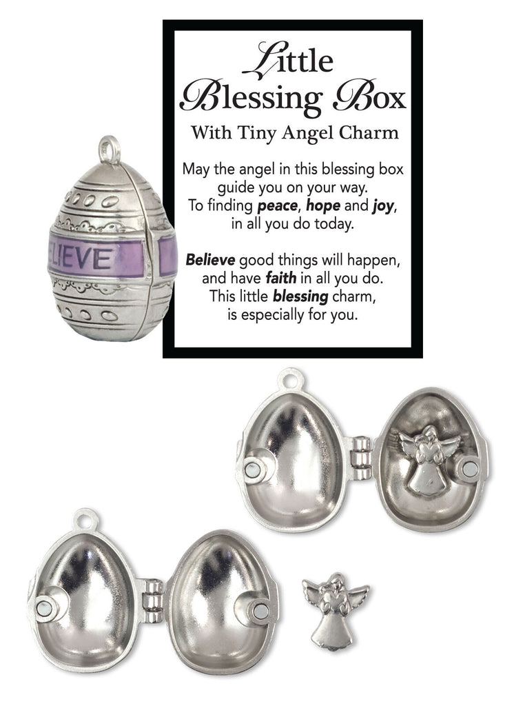 Little Blessing Box Charm with Angel <br> 6 Assorted