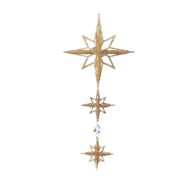 RAZ Imports <br> Hanging Ornament <br> Gold Star Drop Ornament