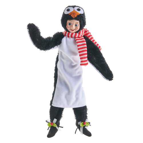 RAZ Imports Elves <br> Snowed In <br> 16" Penguin Posable Elf