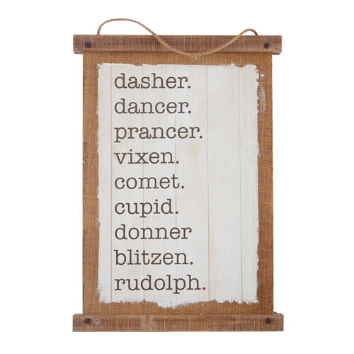 RAZ Imports <br>24" Reindeer Names Wall Art