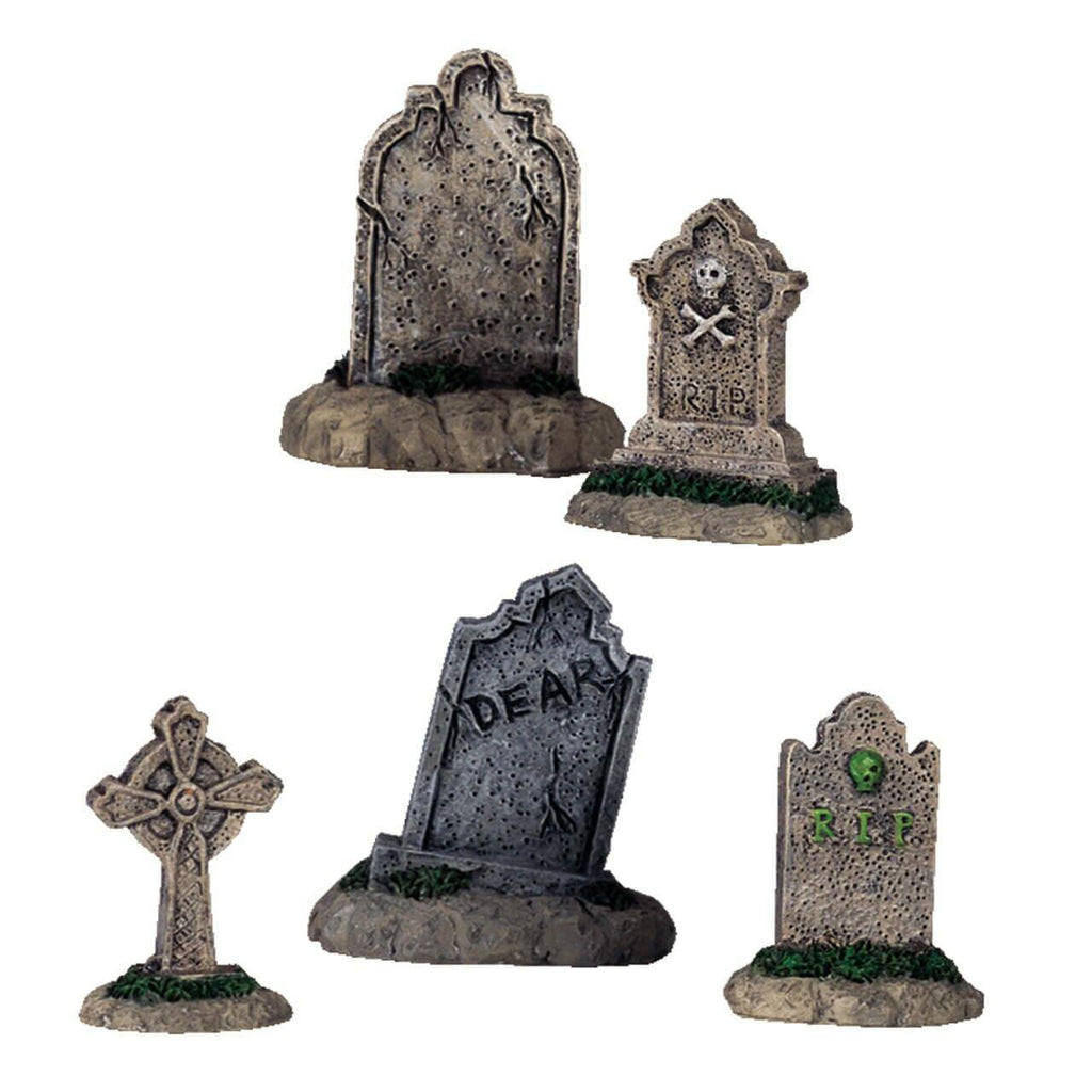 Spooky Town Accessories <br> Tombstones, Set of 5