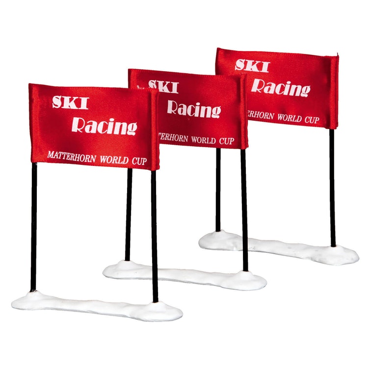 Lemax Accessory <br> Ski Racing Flag, Set Of 3