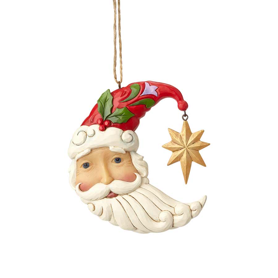 Heartwood Creek by Jim Shore  <br> Hanging Ornament <br> Crescent Moon Santa