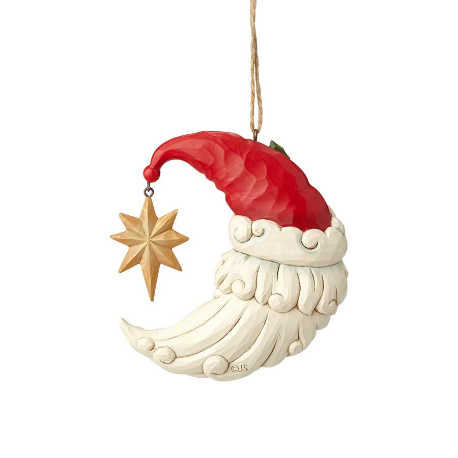 Heartwood Creek by Jim Shore  <br> Hanging Ornament <br> Crescent Moon Santa