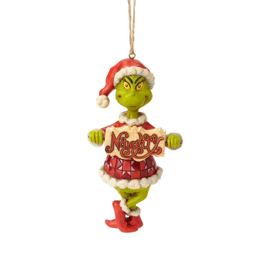 Grinch by Jim Shore <br> Hanging Ornament  <br> Grinch Naughty/Nice (12cm)