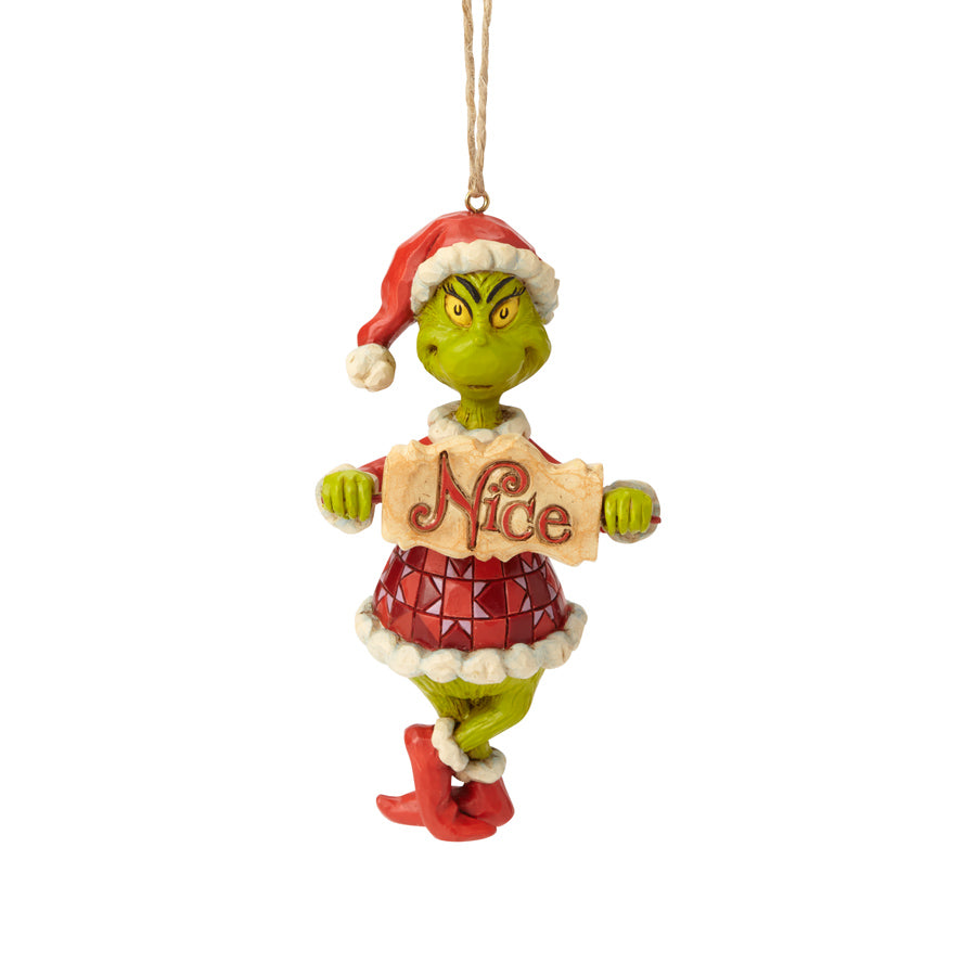 Grinch by Jim Shore <br> Hanging Ornament  <br> Grinch Naughty/Nice (12cm)