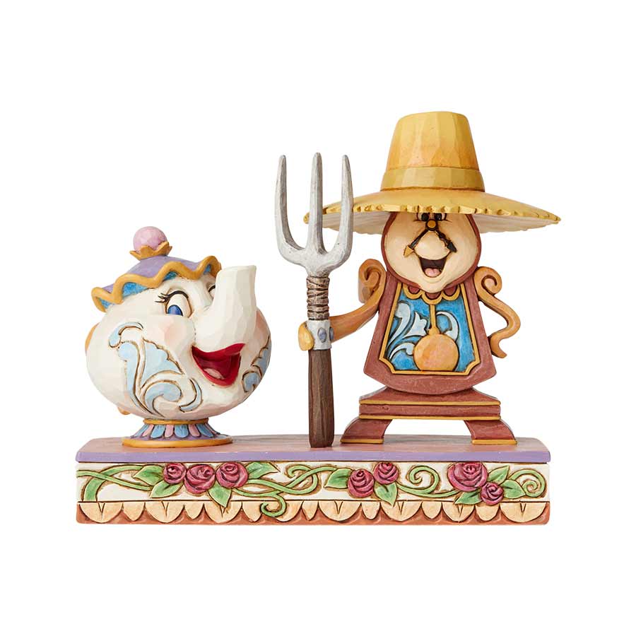 SALE 30% OFF <br> DISNEY TRADITIONS <br> Mrs Potts & Cogsworth <br> "Working Around The Clock"