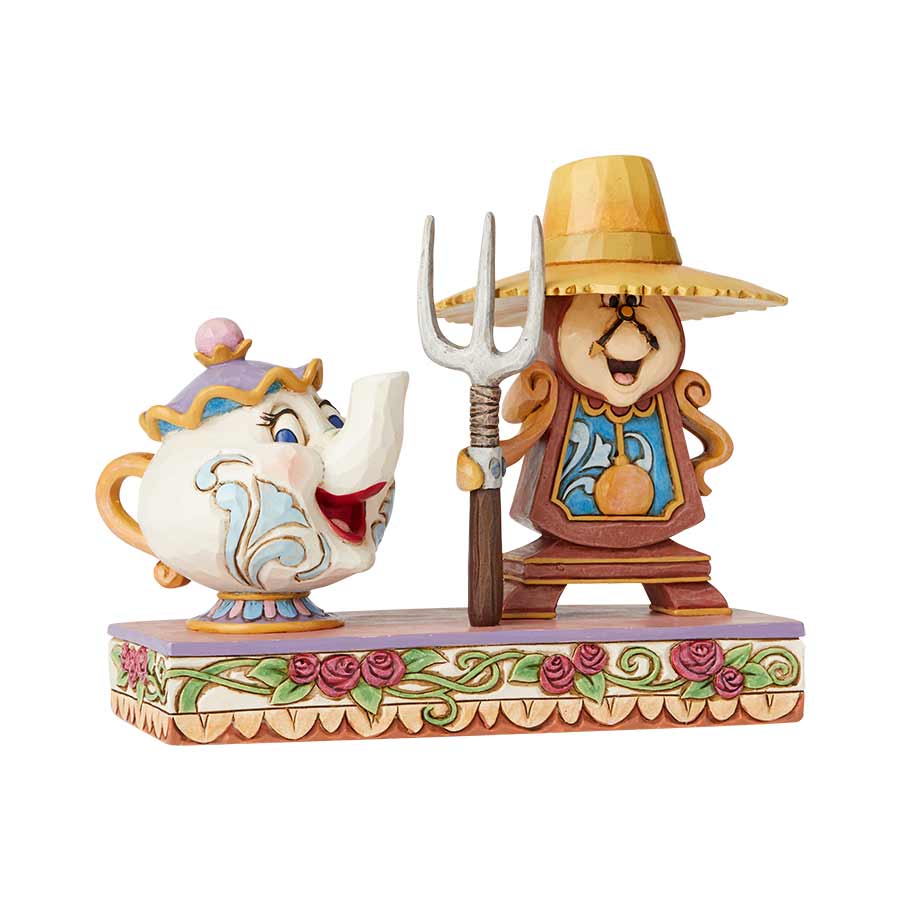 SALE 30% OFF <br> DISNEY TRADITIONS <br> Mrs Potts & Cogsworth <br> "Working Around The Clock"