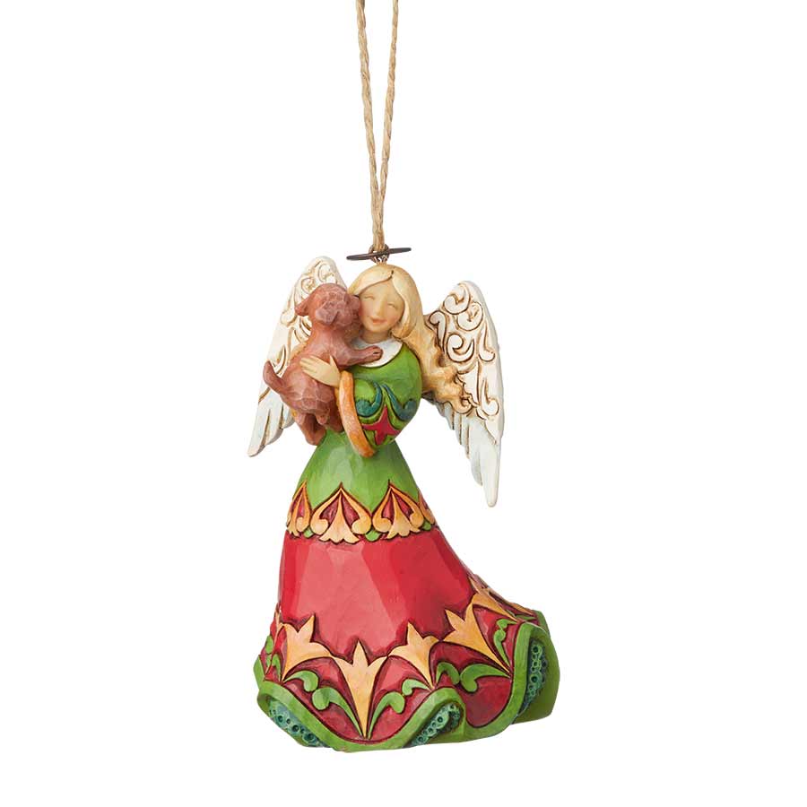 Jim Shore <br> Heartwood Creek <br>Hanging Ornament <br> Angel Holding Dog