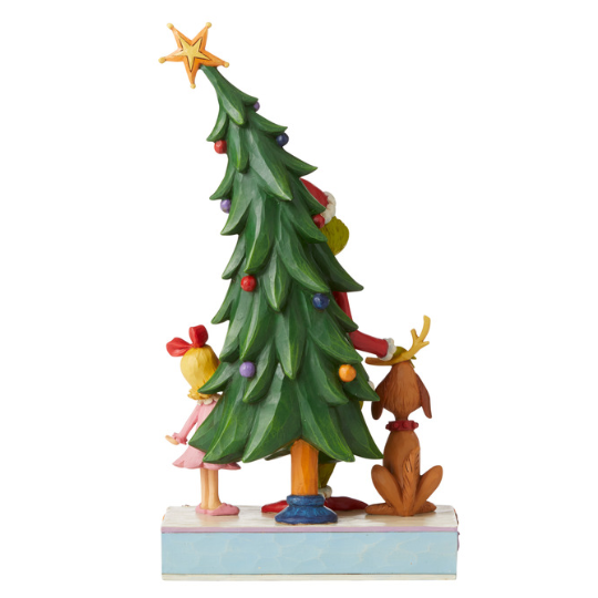 Grinch by Jim Shore <br> 11.2" Grinch, Max and Cindy by Tree