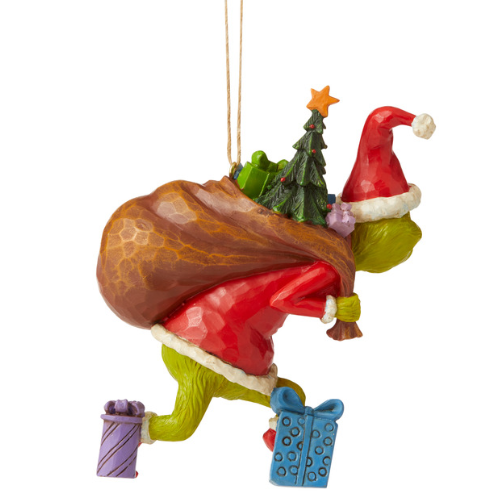 Grinch by Jim Shore <br> Hanging Ornament <br> Grinch Tiptoeing (11cm)