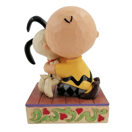 Peanuts by Jim Shore <br> Charlie Brown and Snoopy Hugging <br>"Beagle Hug = Blissful Heart"