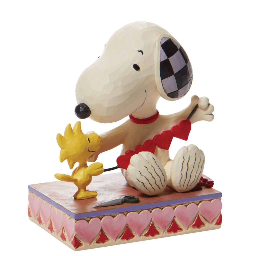 Peanuts by Jim Shore <br> Snoopy with Hearts Garland <br> "Stringing Hearts"