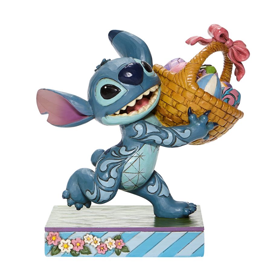 DISNEY TRADITIONS <br> Stitch Running With Easter Basket <BR> "Bizarre Bunny"