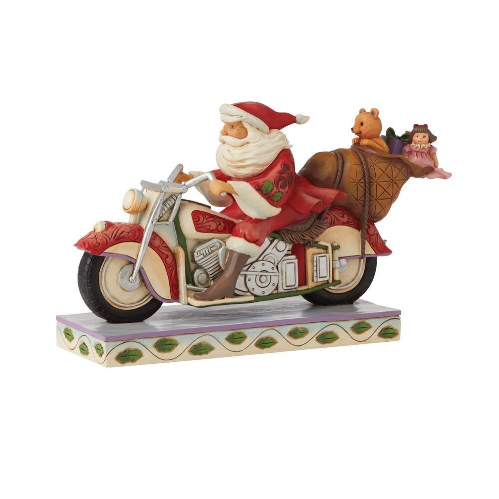 Heartwood Creek  <br> Santa Riding Motorcycle (14cm) <br> "Cruisin' Towards Christmas"