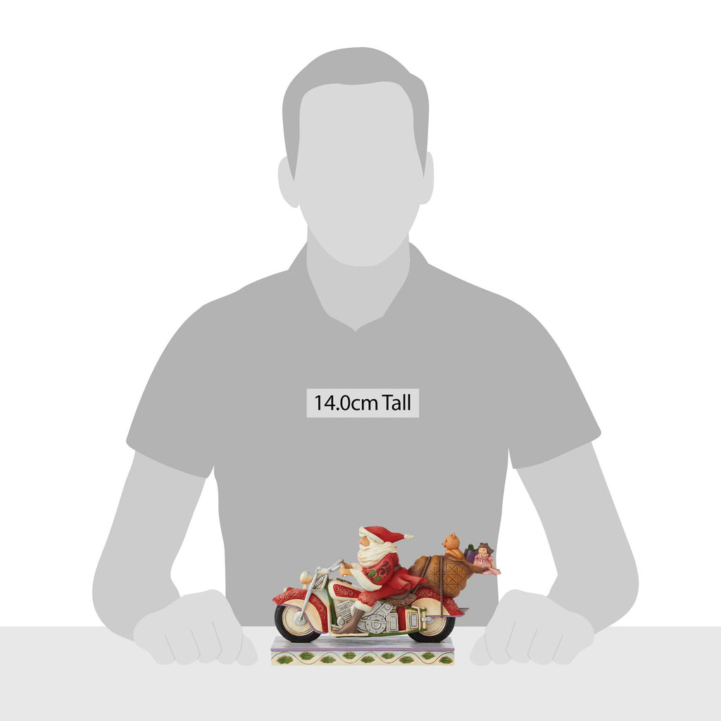 Heartwood Creek  <br> Santa Riding Motorcycle (14cm) <br> "Cruisin' Towards Christmas"