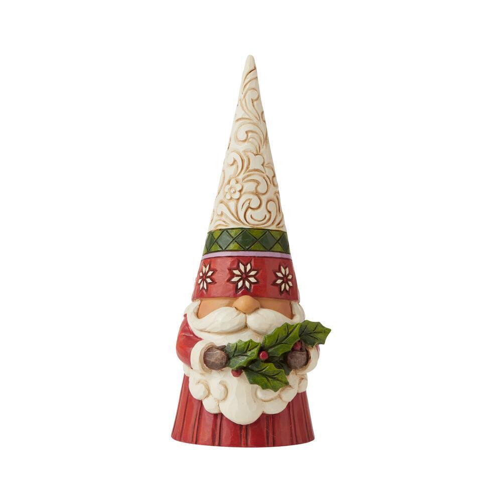 Heartwood Creek <br> Christmas Gnome Holding Holly (16cm) <br> "Sprig of Christmas Spirit"