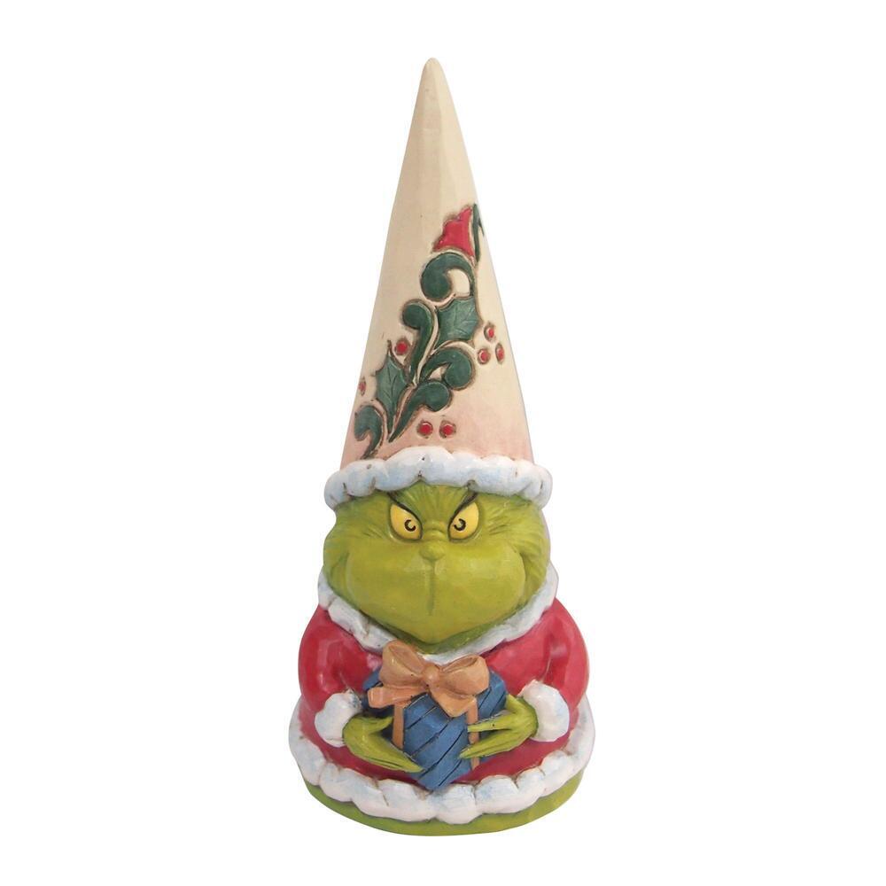 Grinch by Jim Shore <br> Grinch Gnome Holding Present (14cm)