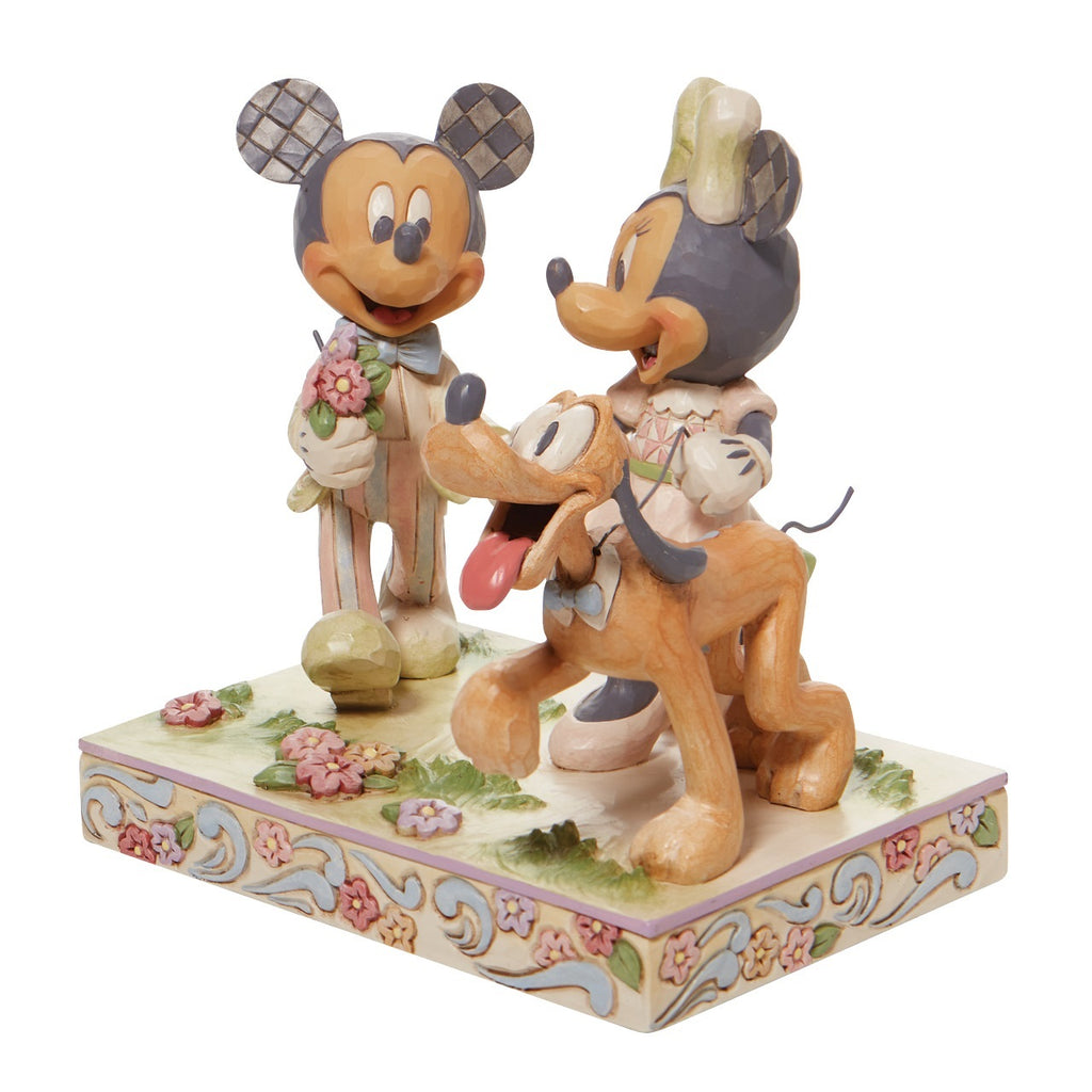 DISNEY TRADITIONS<br>White Woodland Mickey and Minnie <br> "Springtime Stroll"