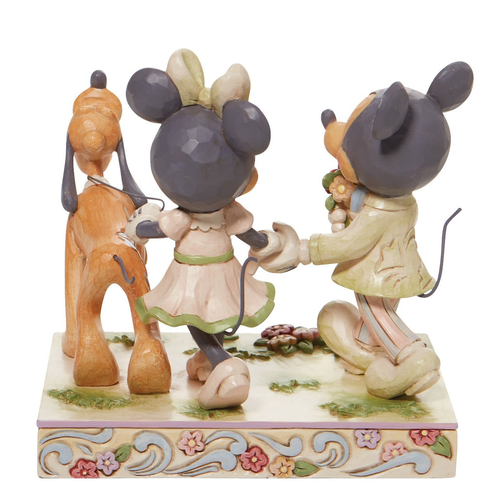 DISNEY TRADITIONS<br>White Woodland Mickey and Minnie <br> "Springtime Stroll"