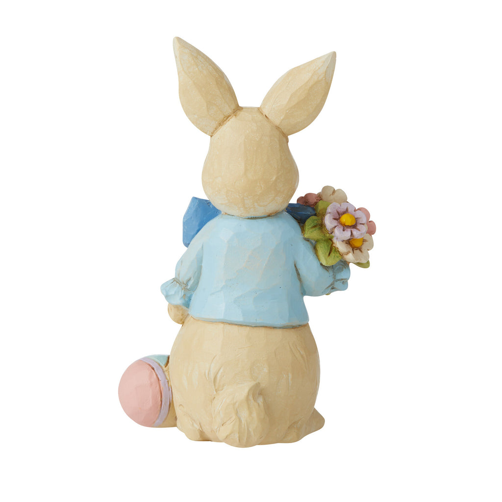 Heartwood Creek <br> Mini Easter Bunny With Flowers and Big Bow