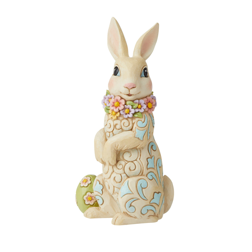 Heartwood Creek <br> Easter Bunny With Floral Wreath (18cm) <br> "Hoppin' Down the Bunny Trail"