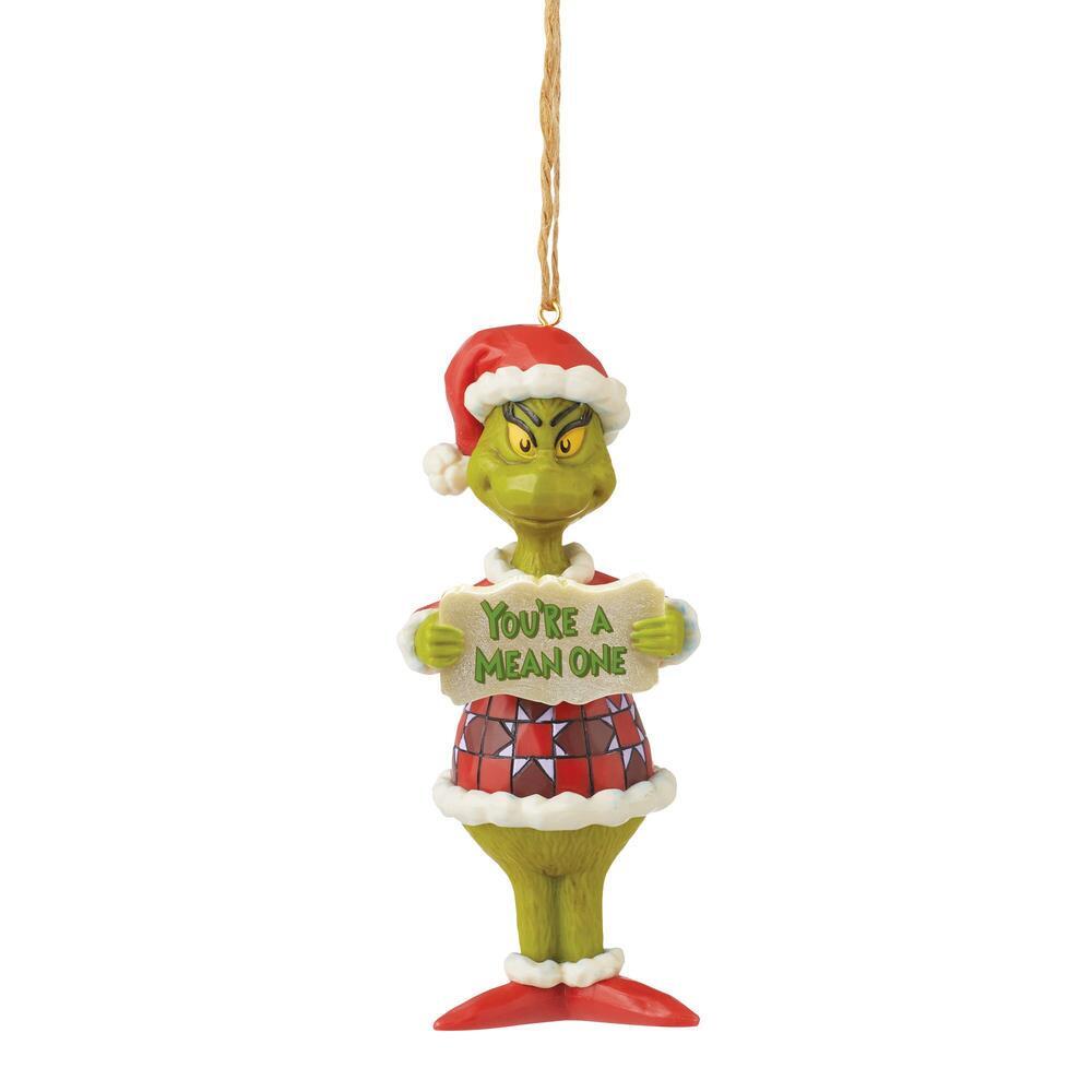 Grinch by Jim Shore <br> Hanging Ornament <br> Grinch 'You're A Mean One'' (12cm)