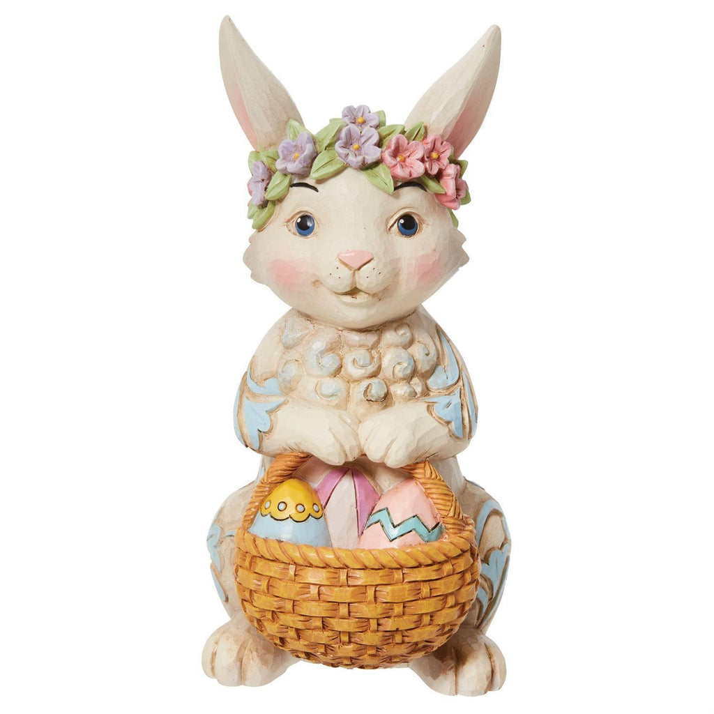 Heartwood Creek <br> Pint Sized Bunny With Floral Crown (13cm) <br> "Basket of Easter Blessings"