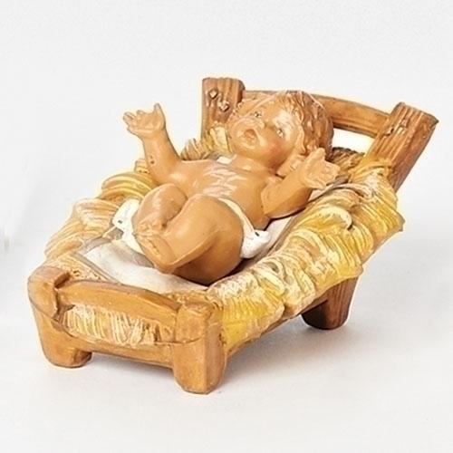 FONTANINI 5''- CLASSIC BABY JESUS WITH CRIB