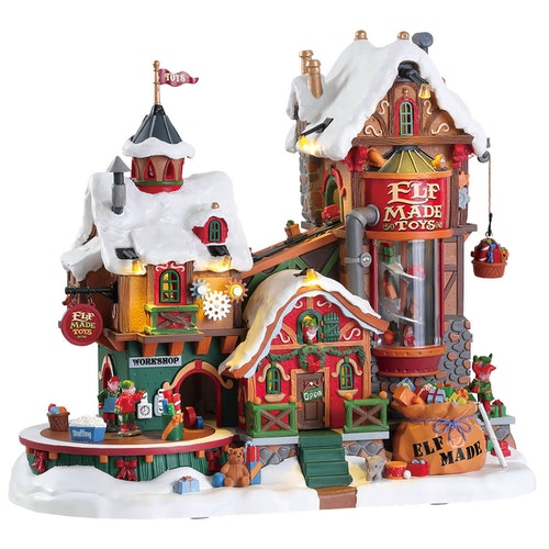 LEMAX PRE-ORDER <br> Sights & Sounds <br> Elf Made Toy Factory - $345