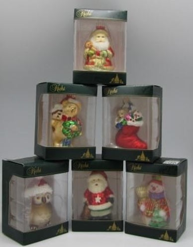 Hanging Ornaments <br> Single Figure Traditional Shapes <br> 12 Assorted (Price is for EACH)