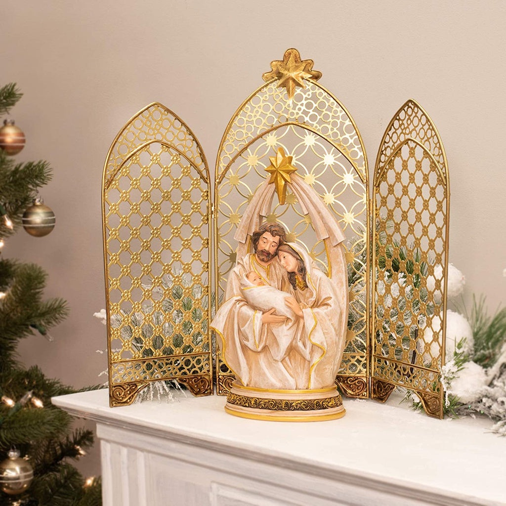 Roman <br> Triptych <br> 16" Gold Backdrop for Nativity Sets