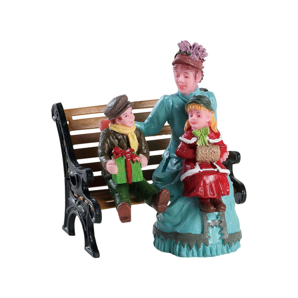 Banco Doble Para Pueblos De Navidad Lemax - Accesorio Decorativo Para Belenes