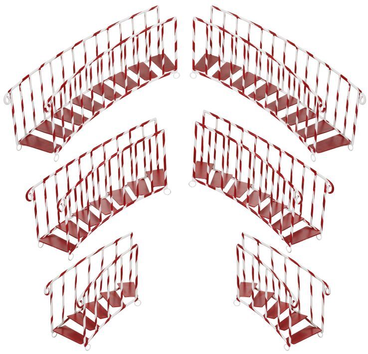 AVAILABLE TO ORDER <br> Mark Roberts <br> Graduated Christmas Staircase  <br> Set of 3 <br> Red and White