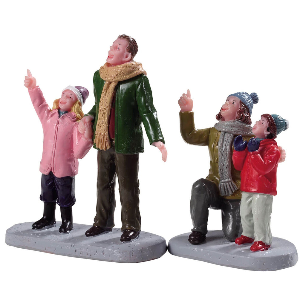 Lemax Figurine <br> People Admiring Fireworks, Set of 2