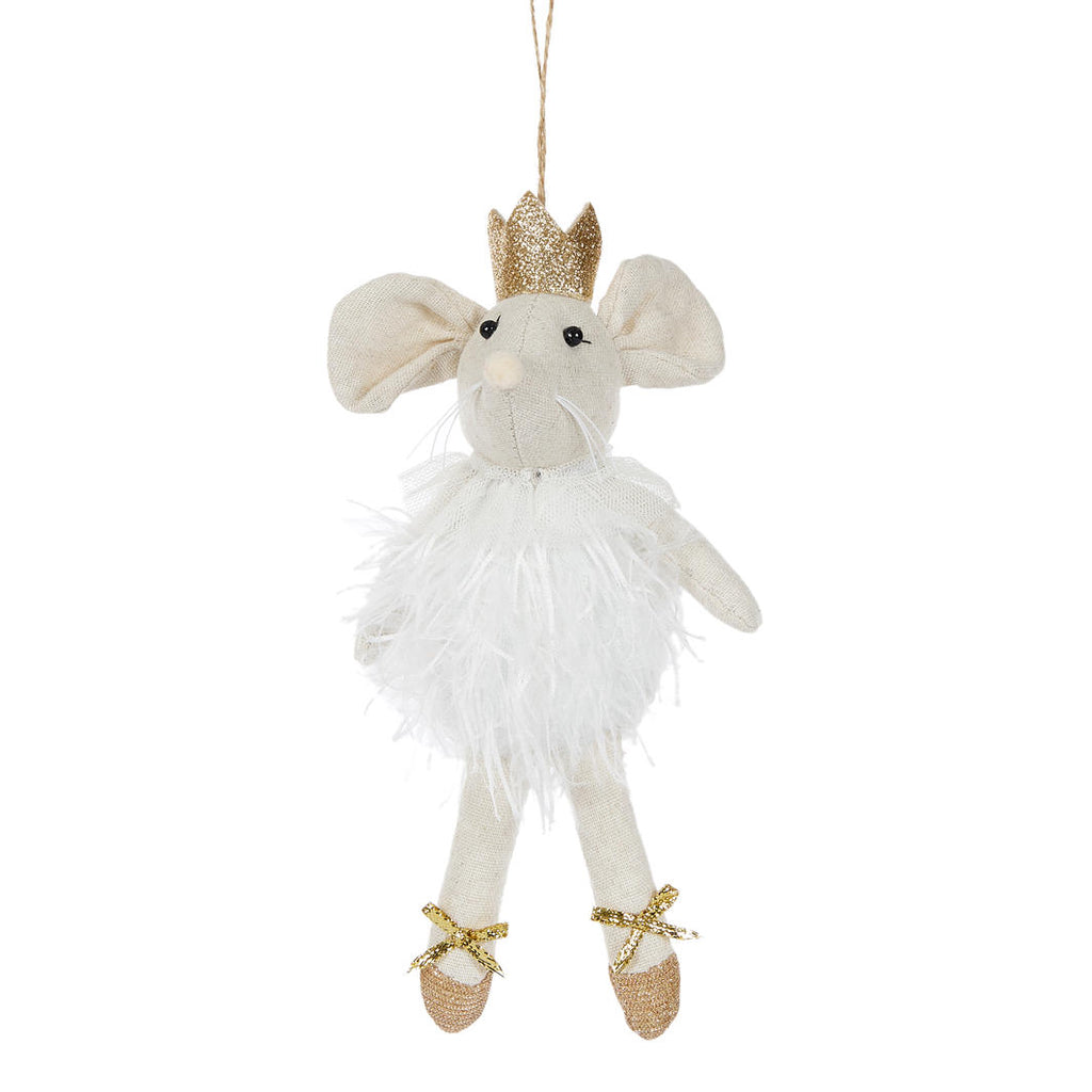 Hanging Ornament <br> Blush and White Mice (2 Assorted)