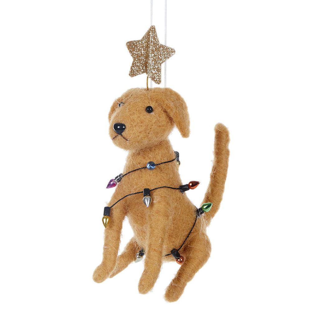 Hanging Ornament - Wool Labrador With Lights