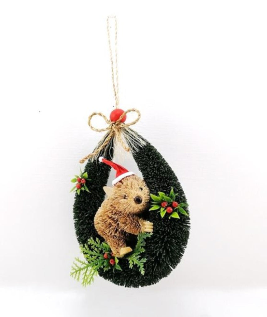 Bristlebrush Designs <br> Christmas Decoration <br> Wombat Door Loop Hanger