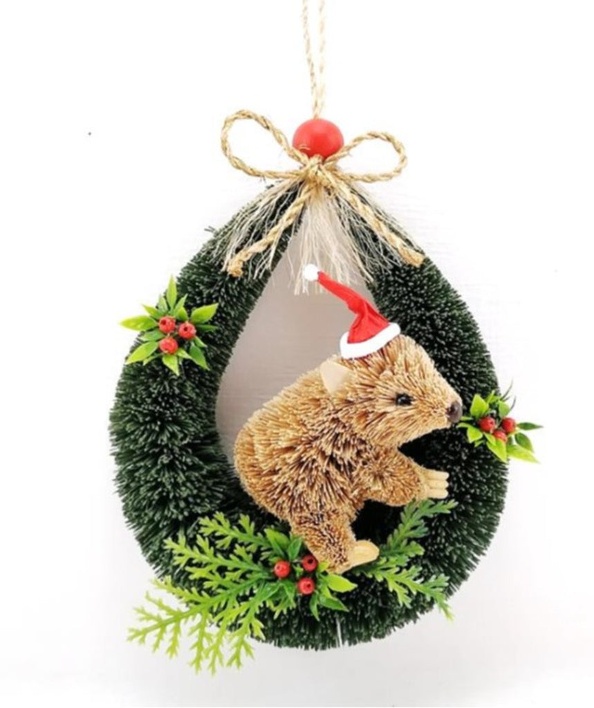 Bristlebrush Designs <br> Christmas Decoration <br> Wombat Door Loop Hanger