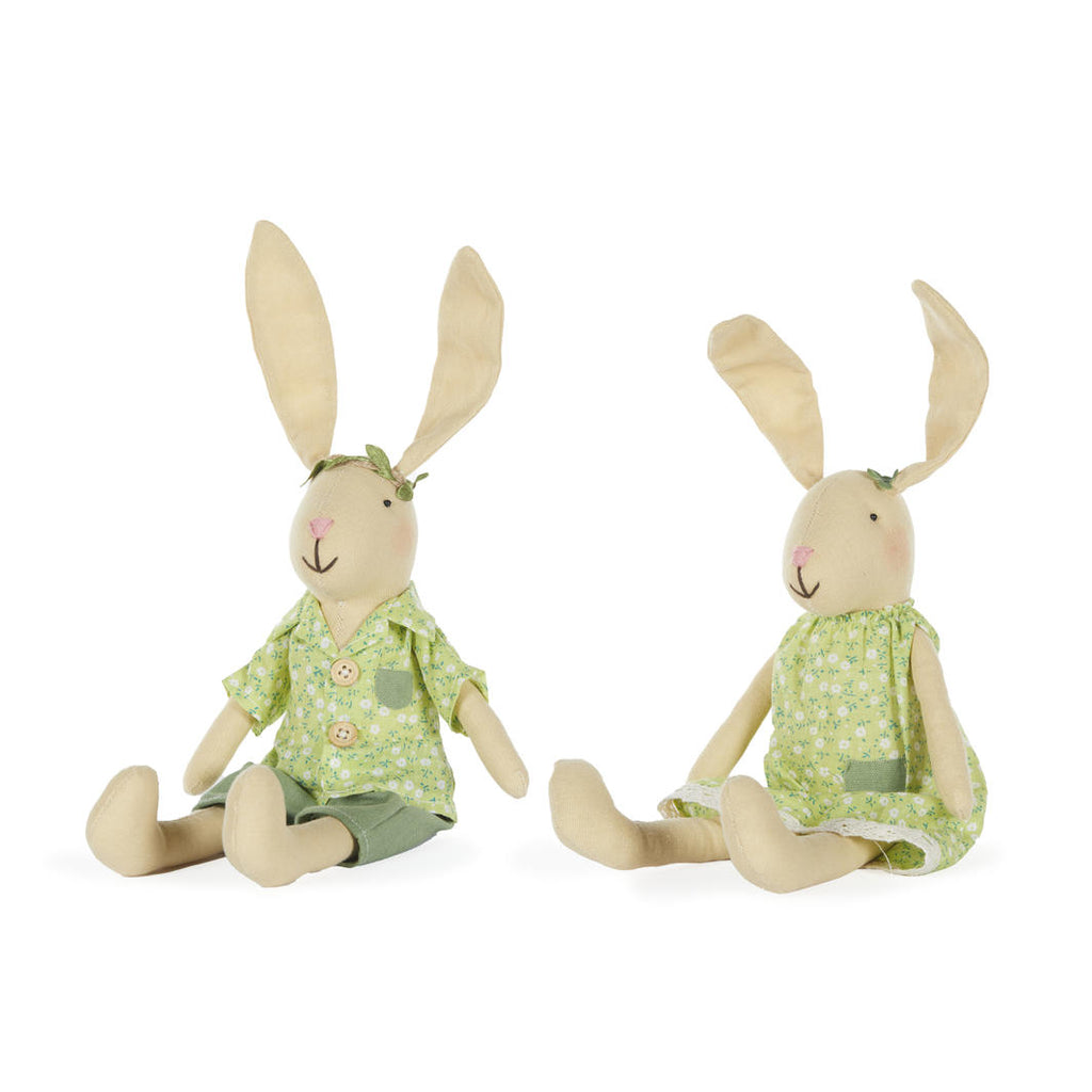 SALE - 30% OFF <br> Easter Rabbit <br> Flippsy/Flopsy Sitting Rabbits <br> Moss (2 Assorted)