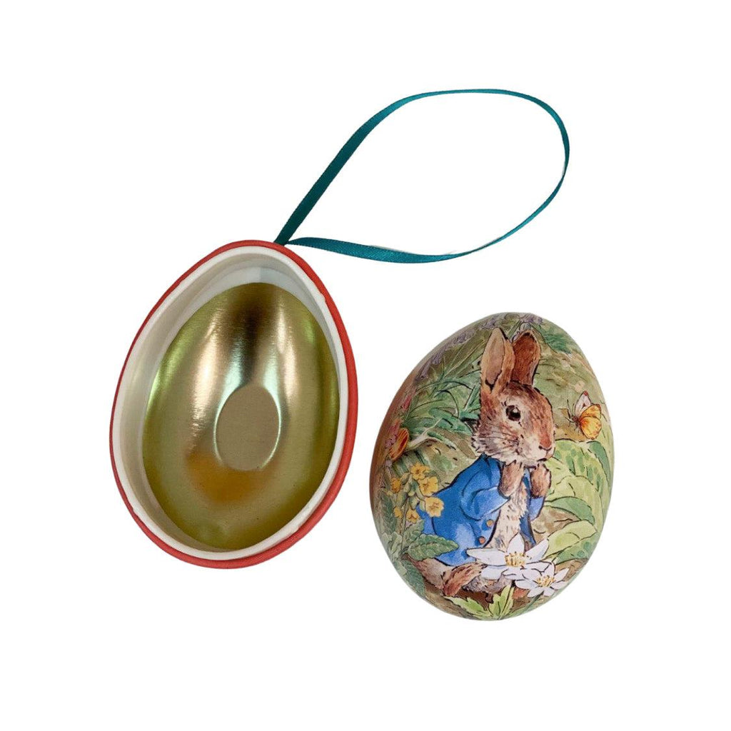 Hanging Ornament <br> Peter Rabbit Mini Egg Shape Tin <br> 4 Assorted