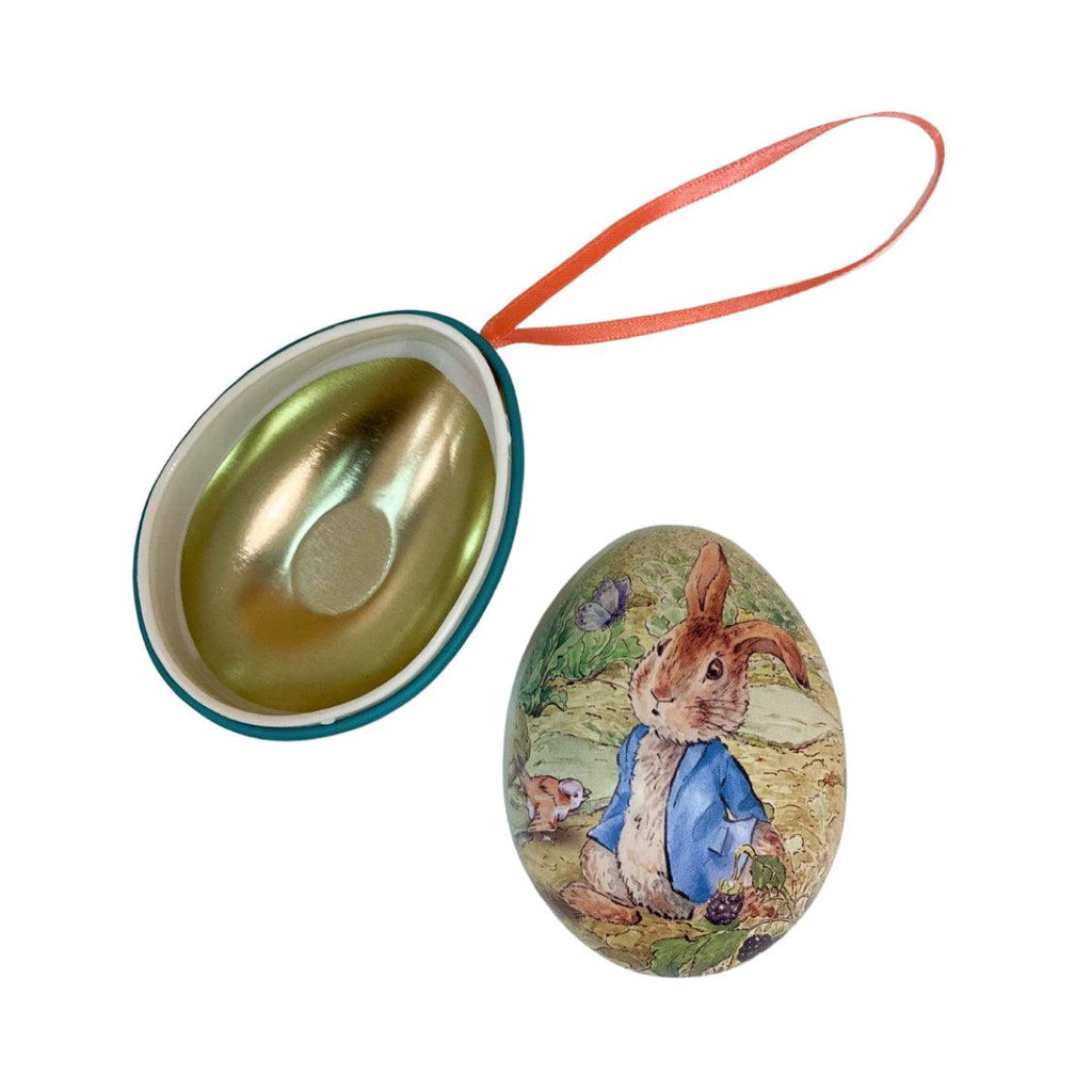 Hanging Ornament <br> Peter Rabbit Mini Egg Shape Tin <br> 4 Assorted