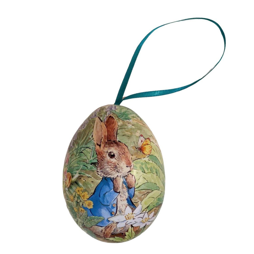 Hanging Ornament <br> Peter Rabbit Mini Egg Shape Tin <br> 4 Assorted