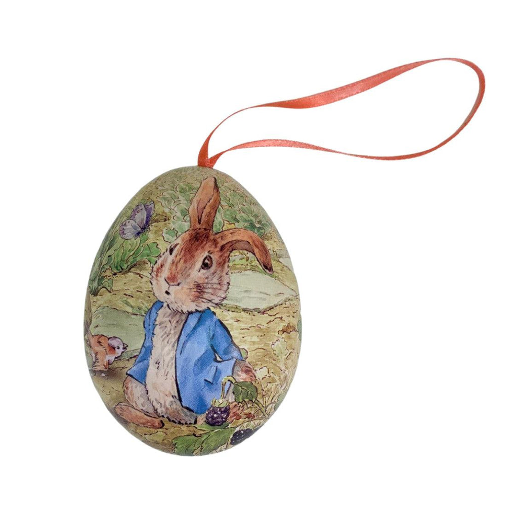 Hanging Ornament <br> Peter Rabbit Mini Egg Shape Tin <br> 4 Assorted