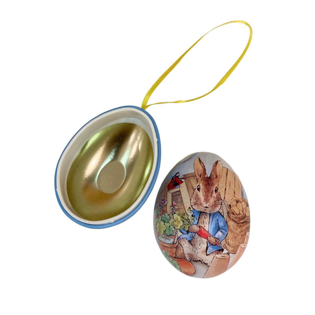 Hanging Ornament <br> Peter Rabbit Mini Egg Shape Tin <br> 4 Assorted