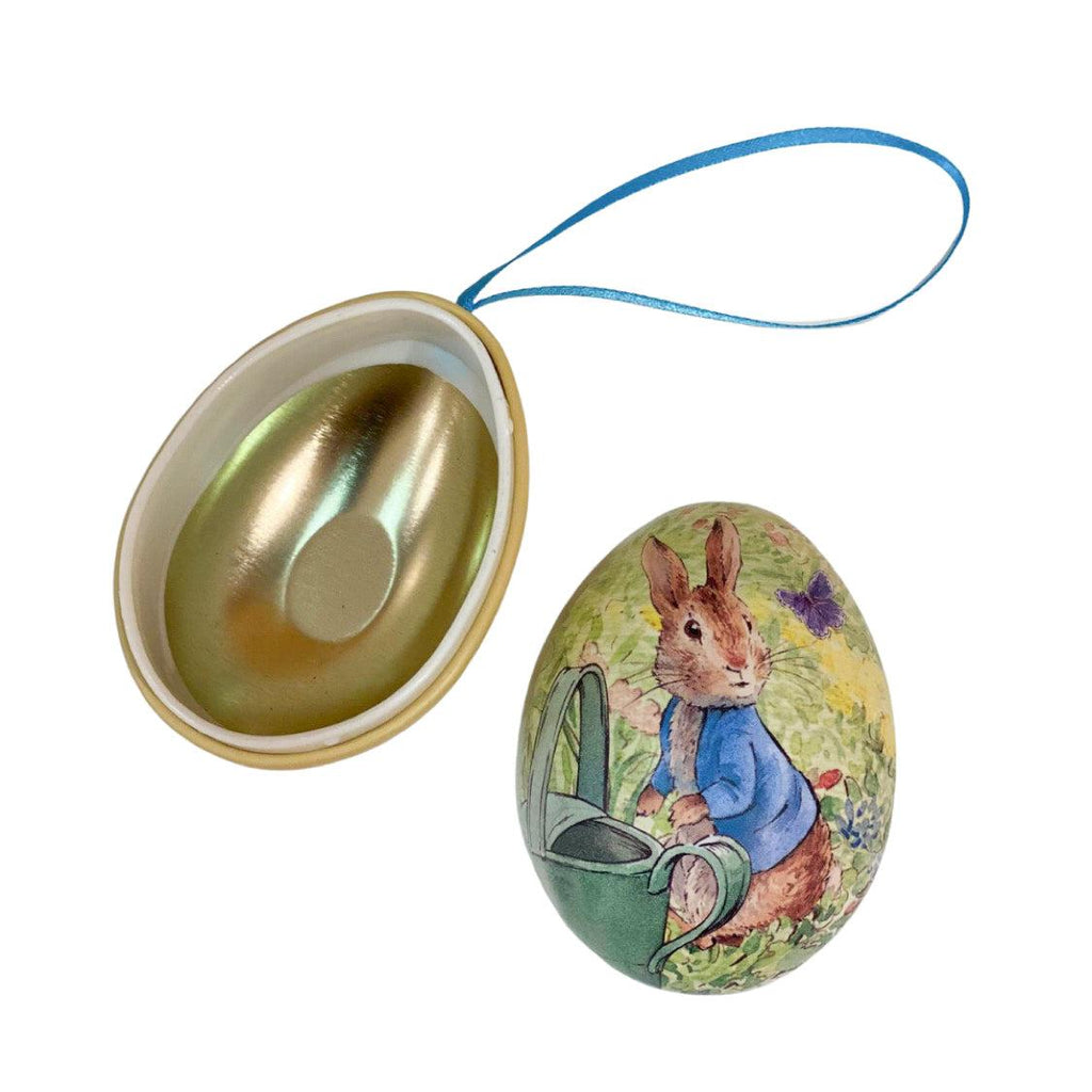 Hanging Ornament <br> Peter Rabbit Mini Egg Shape Tin <br> 4 Assorted