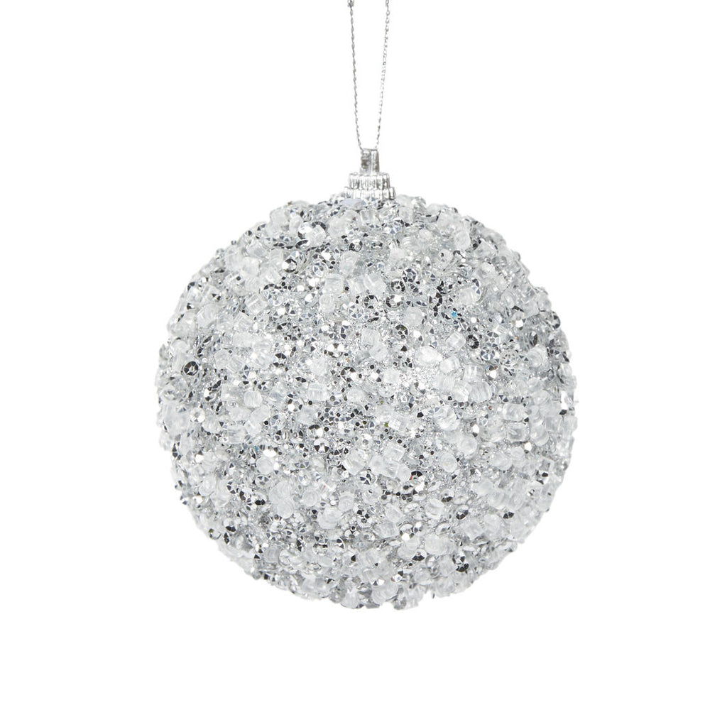 Hanging Ornament - Silver Crystals Bauble