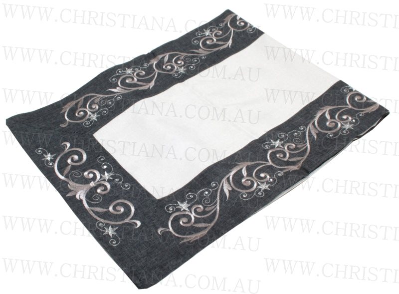 Table Runner <br> Filigree Charcoal (173cm)